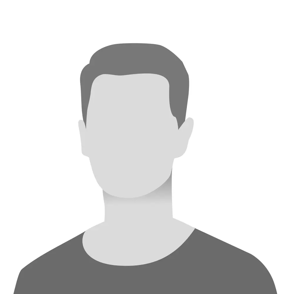 Default avatar photo placeholder. Grey profile picture icon. Man in t-shirt